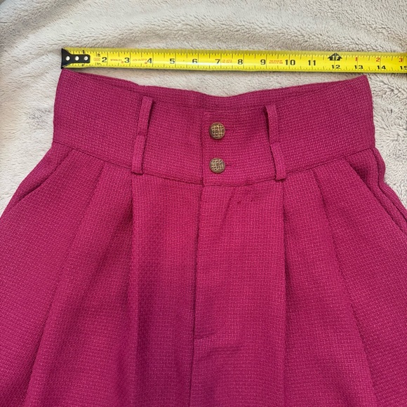 Cider Pink Pleated High Waist Wide Leg Textured Trousers Pants Women’s Small‎ - Picture 3 of 10
